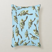 かわいいウミガメのパターン アクセントクッション (正面(垂直))