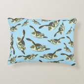 かわいいウミガメのパターン アクセントクッション (裏面)