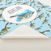 かわいいウミガメのパターン シェルパブランケット (3/4)