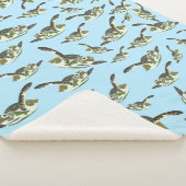 かわいいウミガメのパターン シェルパブランケット (3/4)