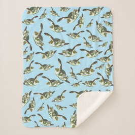 かわいいウミガメのパターン シェルパブランケット