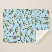 かわいいウミガメのパターン シェルパブランケット (正面(横))