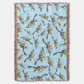 かわいいウミガメのパターン スローブランケット (正面縦)