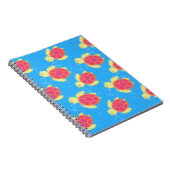 かわいいウミガメのパターン ノートブック (右側)