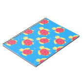 かわいいウミガメのパターン ノートブック (左側)