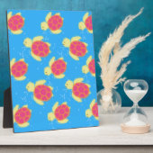 かわいいウミガメのパターン フォトプラーク (側面)