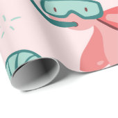 かわいいウミガメのラッピング紙 ラッピングペーパー (ロールコーナー)