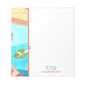 かわいいウミガメの文房具 ノートパッド (正面)