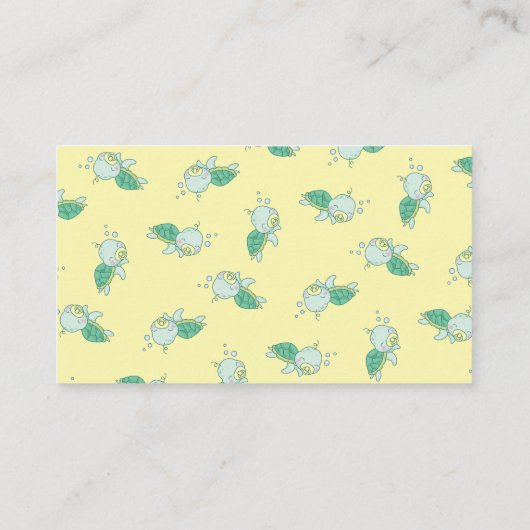 かわいいウミガメの赤ちゃんシャワーかわいいはいくつかを推測 エンクロージャーカード (裏面)
