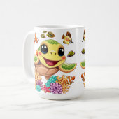 かわいいウミガメの赤ちゃん コーヒーマグカップ (正面左)