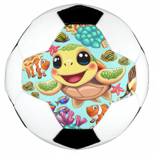 かわいいウミガメの赤ちゃん サッカーボール