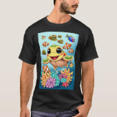 かわいいウミガメの赤ちゃん Tシャツ (正面)