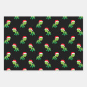 かわいいウミガメ動物メリークリスマスサンタクロース ラッピングペーパーシート (正面2)