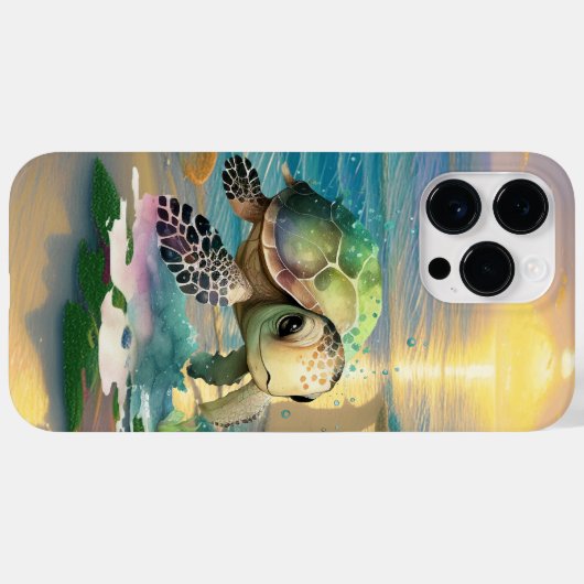 かわいいウミガメ好き Case-Mate iPhoneケース (裏面 (横))