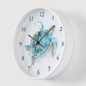 かわいいウミガメ子供部屋時計 壁時計 (傾斜)