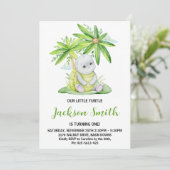 かわいいウミガメ水彩誕生日パーティー 招待状 (スタンド正面)