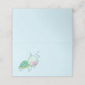 かわいいウミガメ赤ちゃんシャワーかわいいピンクガール プレイスカード (外部開封)