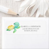 かわいいウミガメ赤ちゃんシャワー住所 シール (インサイチュ)