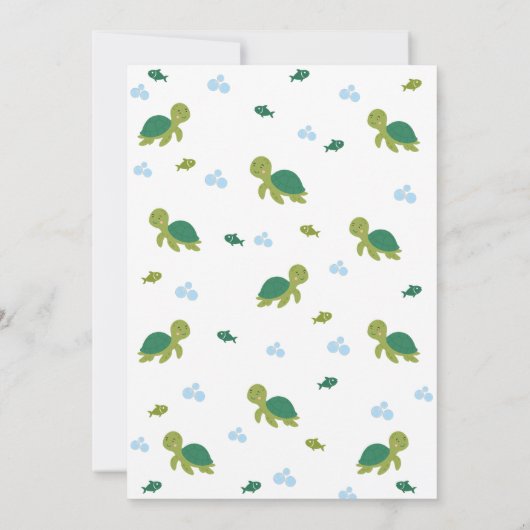 かわいいウミガメ&バースデーパーティー 招待状 (裏面)