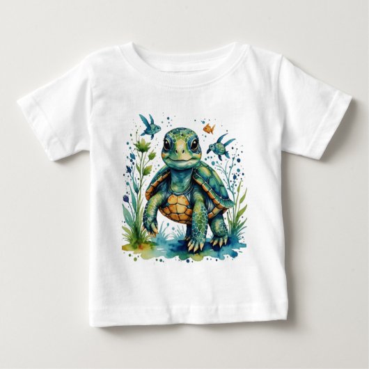 かわいいウミガメ ベビーTシャツ (正面)