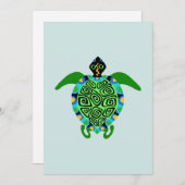 かわいいウミガメ – 海洋生物 – 海スプレー –  シーズンカード (正面/裏面)