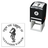 かわいいウミブタの海辺をテーマにした図書館の本 セルフインキングスタンプ (インサイチュ)