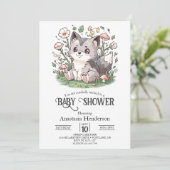 かわいいウルフベビーシャワーデジタル 招待状 (スタンド正面)