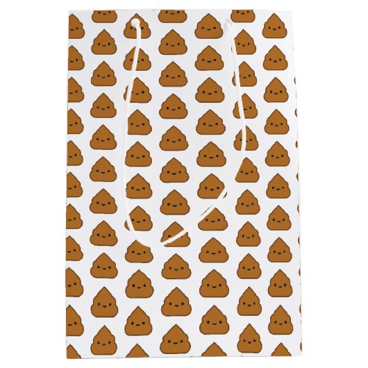 かわいいウンチパターンギフトバッグ ミディアムペーパーバッグ (正面)