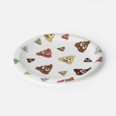 かわいいウンチ絵おもしろい文字の贈り物アイディア ペーパープレート (アングル)