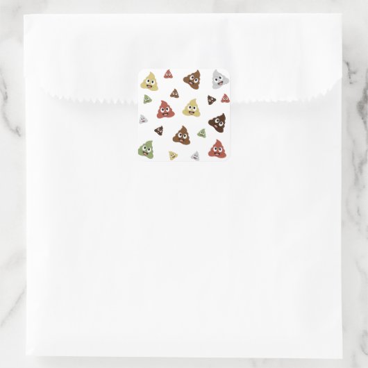 かわいいウンチ絵文字おもしろいギフトアイディア スクエアシール (バッグ)