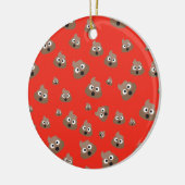 かわいいウンチ絵文字パターン セラミックオーナメント (左)