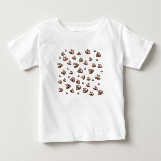 かわいいウンチ絵文字パターン ベビーTシャツ (正面)