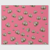 かわいいウンチ絵文字パターン ラッピングペーパー (フラット)