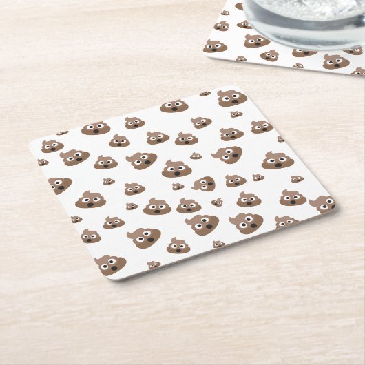 かわいいウンチ絵文字 スクエアペーパーコースター (アングル)