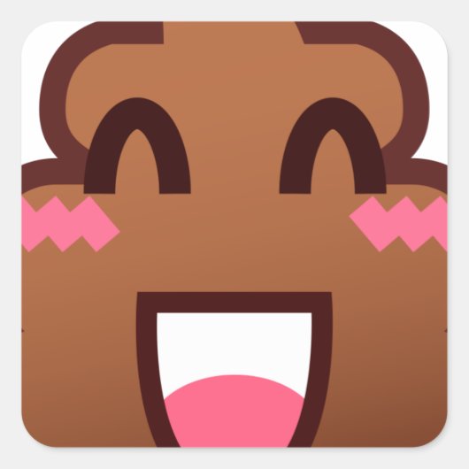 かわいいウンチemojis スクエアシール (正面)