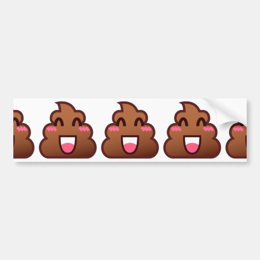 かわいいウンチemojis バンパーステッカー (正面)