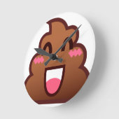 かわいいウンチemojis ラウンド壁時計 (傾斜)