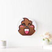 かわいいウンチemojis ラウンド壁時計 (ホーム)