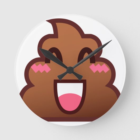 かわいいウンチemojis ラウンド壁時計 (正面)