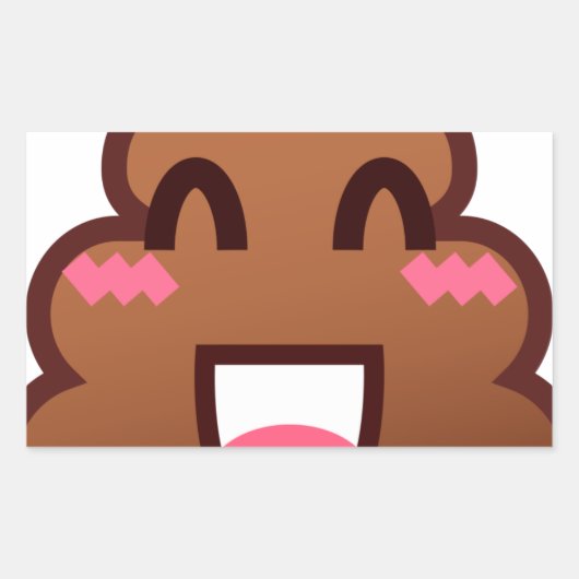 かわいいウンチemojis 長方形シール (正面)