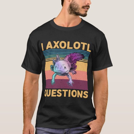 かわいいウーパールーパーに質問 Tシャツ (正面)