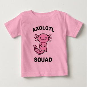 かわいいウーパールーパーのグループ カスタマイズ可能なピンク色のデザイン ベビーTシャツ