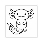 かわいいウーパールーパーのチーム カスタマイズ ブラックデザインTシャツ セルフインキングスタンプ (デザイン)