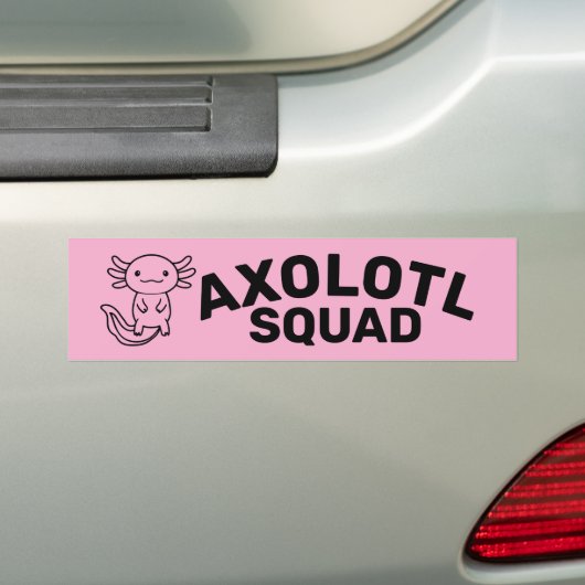 かわいいウーパールーパーのパーティー 青とピンクのイラスト 編集可能デザイン バンパーステッカー (車上)