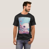 かわいいウーパールーパーの水中シーン Tシャツ (正面フル)