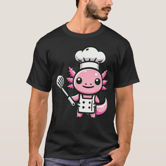 かわいいウーパールーパーシェフ Tシャツ (正面)