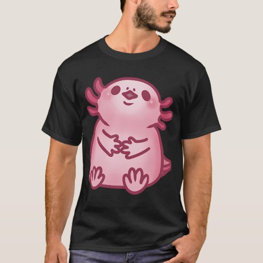 かわいいウーパールーパーベイビーピンク Tシャツ (正面)
