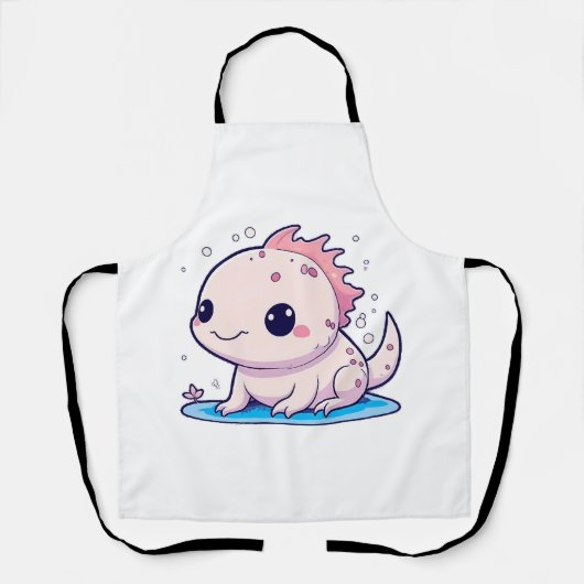 かわいいウーパールーパー哲学者 エプロン (正面)