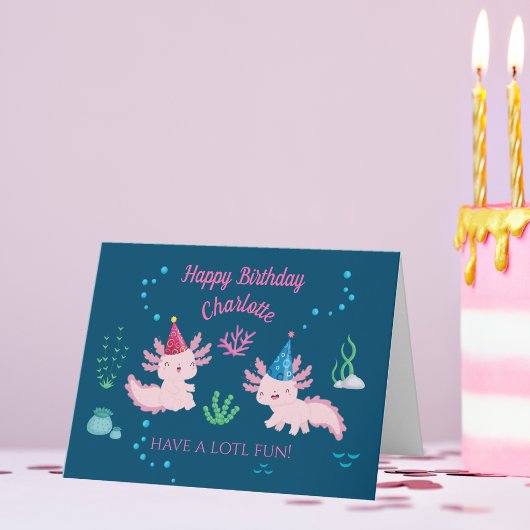 かわいいウーパールーパー お誕生日おめでとう カード