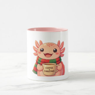 かわいいウーパールーパー クリスマスコーヒーマグ マグカップ